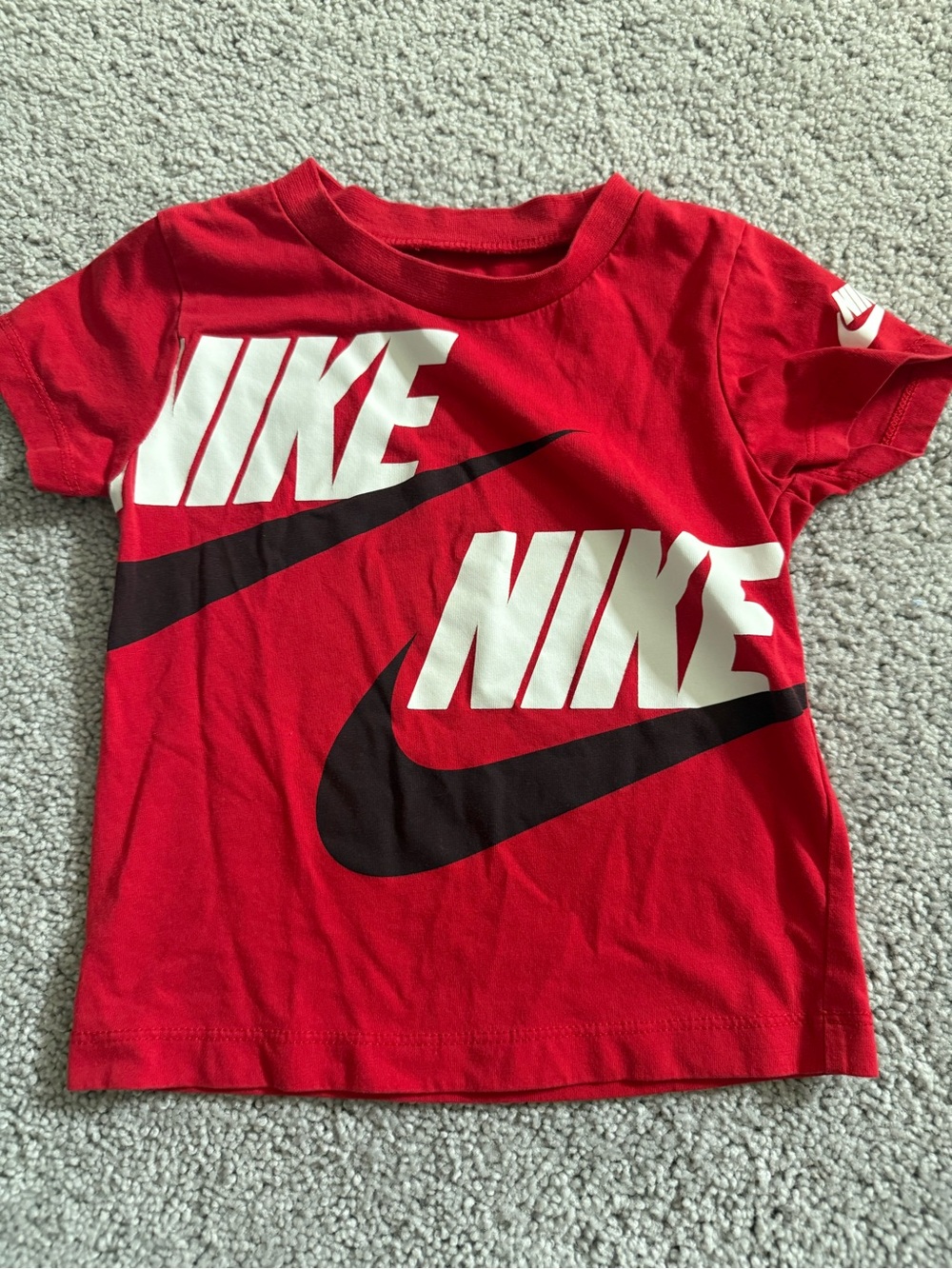 Nike Red Short Sleeve Tee with White & Black Logo